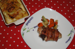 zapečené kuracie prsia v slaninke